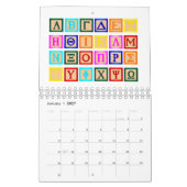 Blokbrief in het Grieks Kalender (Jan 2027)