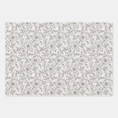 Blokdruk geïnspireerd op bloemen inpakpapier vel (Voorkant 3)