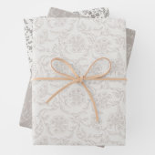 Blokdruk geïnspireerd op bloemen inpakpapier vel (In situ)