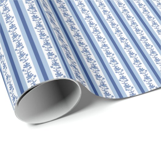 Blokdruk Lotus Strepen Cadeaupapier (Rol Hoek)