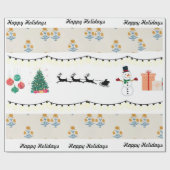 Blokdruk thema kerst inpakpapier (Vlak)