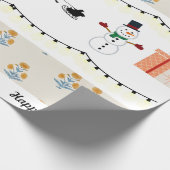 Blokdruk thema kerst inpakpapier (Hoek)