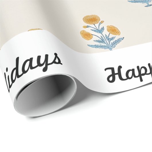 Blokdruk thema kerst inpakpapier (Rol Hoek)