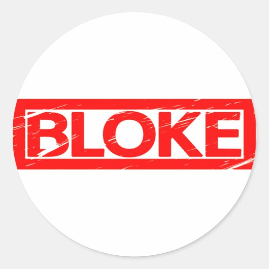 Bloke Stamp Ronde Sticker (Voorkant)