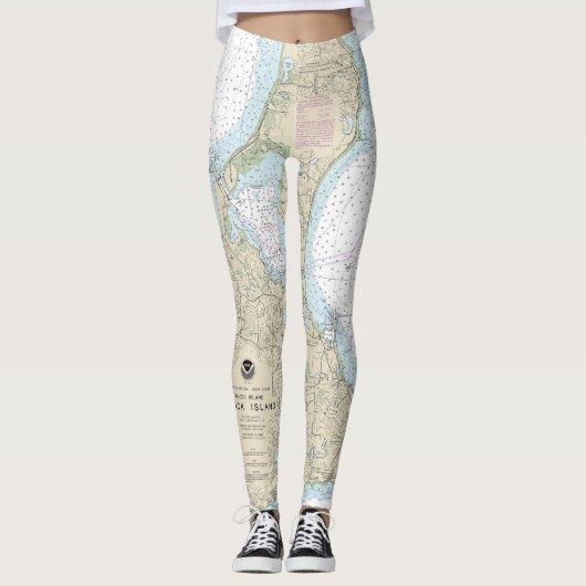 Blokeiland nautische kaart 13217 leggings (Voorkant)