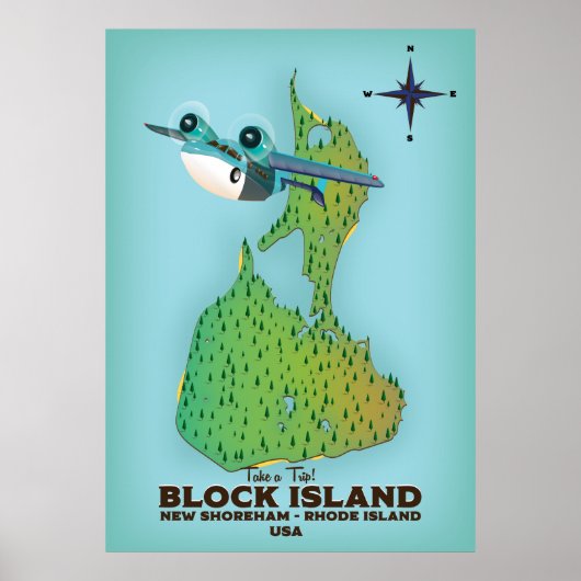 blokeiland New Shoreha, Rhode Island Poster (Voorkant)