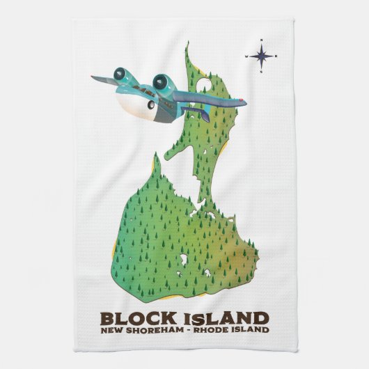 blokeiland New Shoreha, Rhode Island Theedoek (Verticaal)