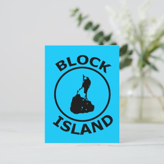 Blokeilandvorm in cirkel briefkaart (Staand voorkant)