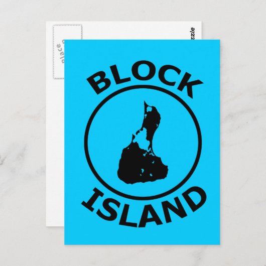 Blokeilandvorm in cirkel briefkaart (Voorkant / Achterkant)