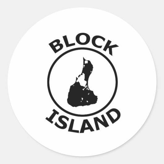 Blokeilandvorm in cirkel ronde sticker (Voorkant)