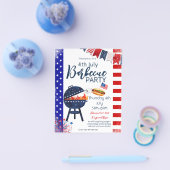 blokfeest 4th juli BBQ straat party buurman P Flyer (Enkel)