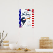 blokfeest 4th juli BBQ straat party buurman P Poster (Keuken)