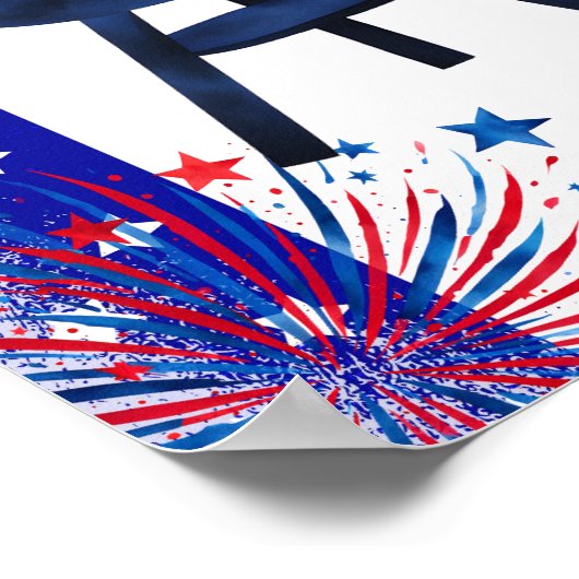 blokfeest 4th juli BBQ straat party buurman P Poster (Hoek)