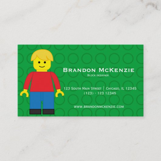 Blokgebouw ontwerper visitekaartje (Voorkant)