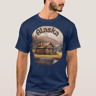Blokhut in Alaskan bergen T-shirt