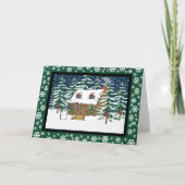 blokhut kerst feestdagen kaart (Voorkant)
