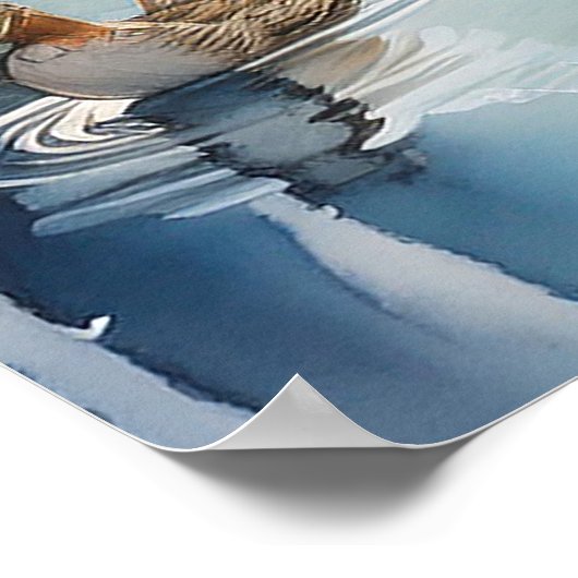 Blokhut op rivier 1 poster (Hoek)