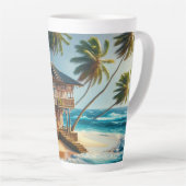 blokhut strandhuis latte mok (Rechterhoek)