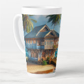 blokhut strandhuis latte mok (Linkerhoek)