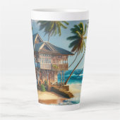 blokhut strandhuis latte mok (Voorkant)