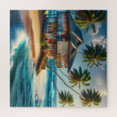  blokhut strandhuis legpuzzel (Horizontaal)