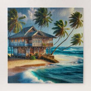 blokhut strandhuis legpuzzel