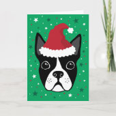 Blokjeshond met kerstkerstmis kaart (Voorkant)