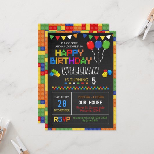 Blokjeswedstrijd - Uitnodiging om te bouwen, Puzzl (Voorkant / Achterkant in situ)