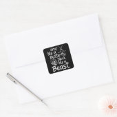 Blokkeer als een beest ijshockey vierkante sticker (Envelop)