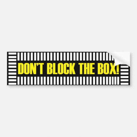 Blokkeer de Bumpersticker van de Doos niet (Voorkant)