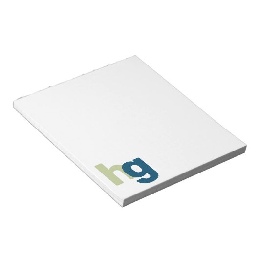 Blokkeer Initialen gepersonaliseerd Notitieblok (Schuin)