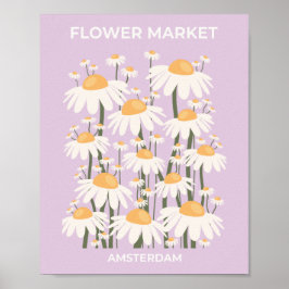 Blokkeermarkt Amsterdam Abstracte terugwinningsdag Poster