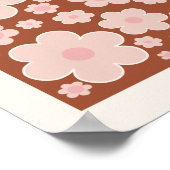 Blokkeermarkt London Retro Flower Terracotta beige Poster (Hoek)