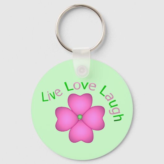 Blokkeerontwerp - Live Love Laugh Sleutelhanger (Voorkant)
