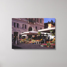Blokkeerstallenmarkt Rome Canvas Afdruk