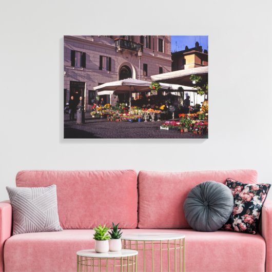 Blokkeerstallenmarkt Rome Canvas Afdruk (Insitu (Woonkamer))