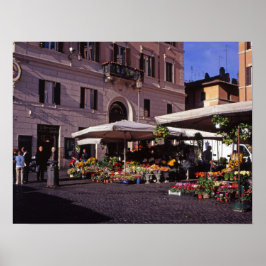 Blokkeerstallenmarkt Rome Poster