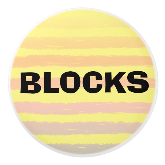 Blokkeert geel roze Paarse strepen Keramische Knop (Voorkant)