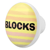 Blokkeert geel roze Paarse strepen Keramische Knop (Rechts)