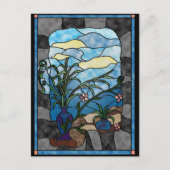 Blokkeerventilator Plant  Glas in lood stijl Briefkaart (Voorkant)