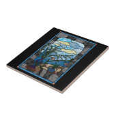 Blokkeerventilator Plant  Glas in lood stijl Tegeltje (Zijkant)