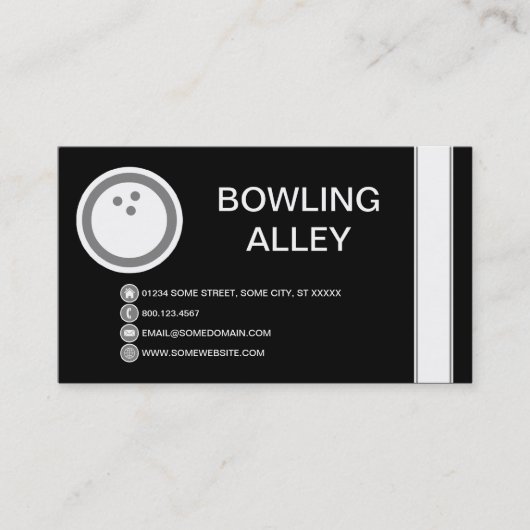 BLOKKEL VAN DE BOWLING ALLEY VISITEKAARTJE (Voorkant)