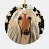 BLOKKEN AFGHAN HOUND KERAMISCH ORNAMENT (Voorkant)