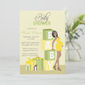 Blokken Baby shower Neutraal Afrikaans-Amerikaans Kaart (Staand voorkant)