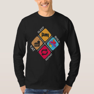 Blokken Bouwideeën Slaap-eet Bouwen Herhaal T-shirt