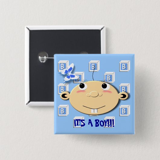 Blokken-Button Vierkante Button 5,1 Cm (Voorkant /achterkant)