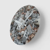 Blokken en blokken Demolitie Rubble Debris Clock Ronde Klok (Hoek)