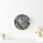 Blokken en blokken Demolitie Rubble Debris Clock Ronde Klok (Huis)