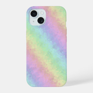 Blokken in pasteelkleuren 3D-regenboogkunst iPhone 15 Case