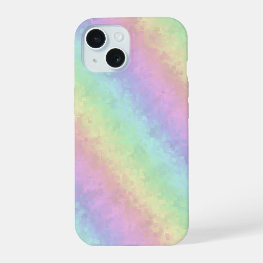 Blokken in pasteelkleuren 3D-regenboogkunst iPhone 15 Case (Achterkant)
